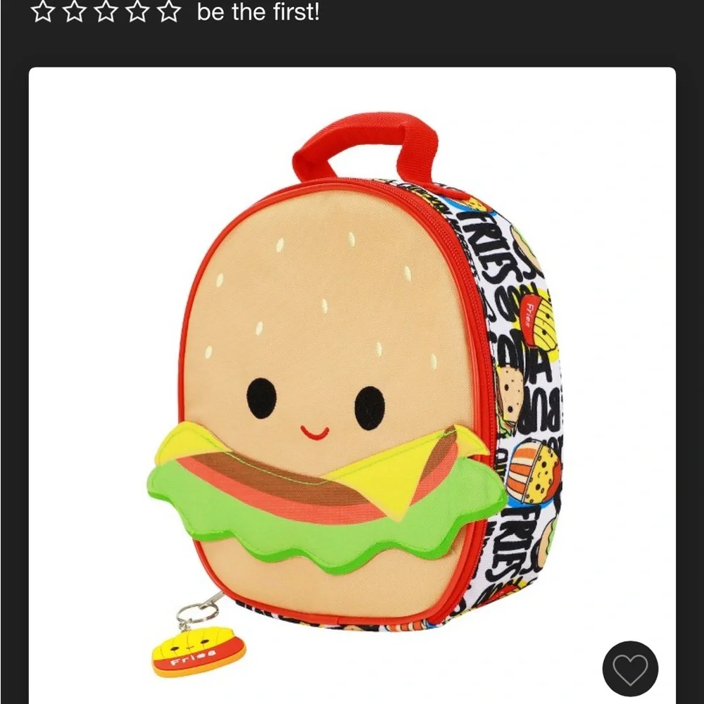 NWT Squishmallows Carl Cheeseburger and Fyold the Fries Lunch Bag